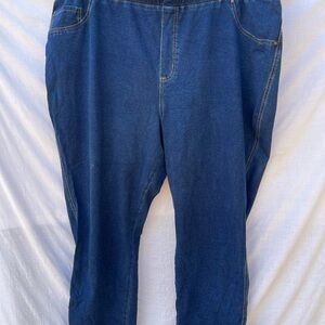 Catherines Knit Jean Pull On Dark Blue Jeans. Size 3X